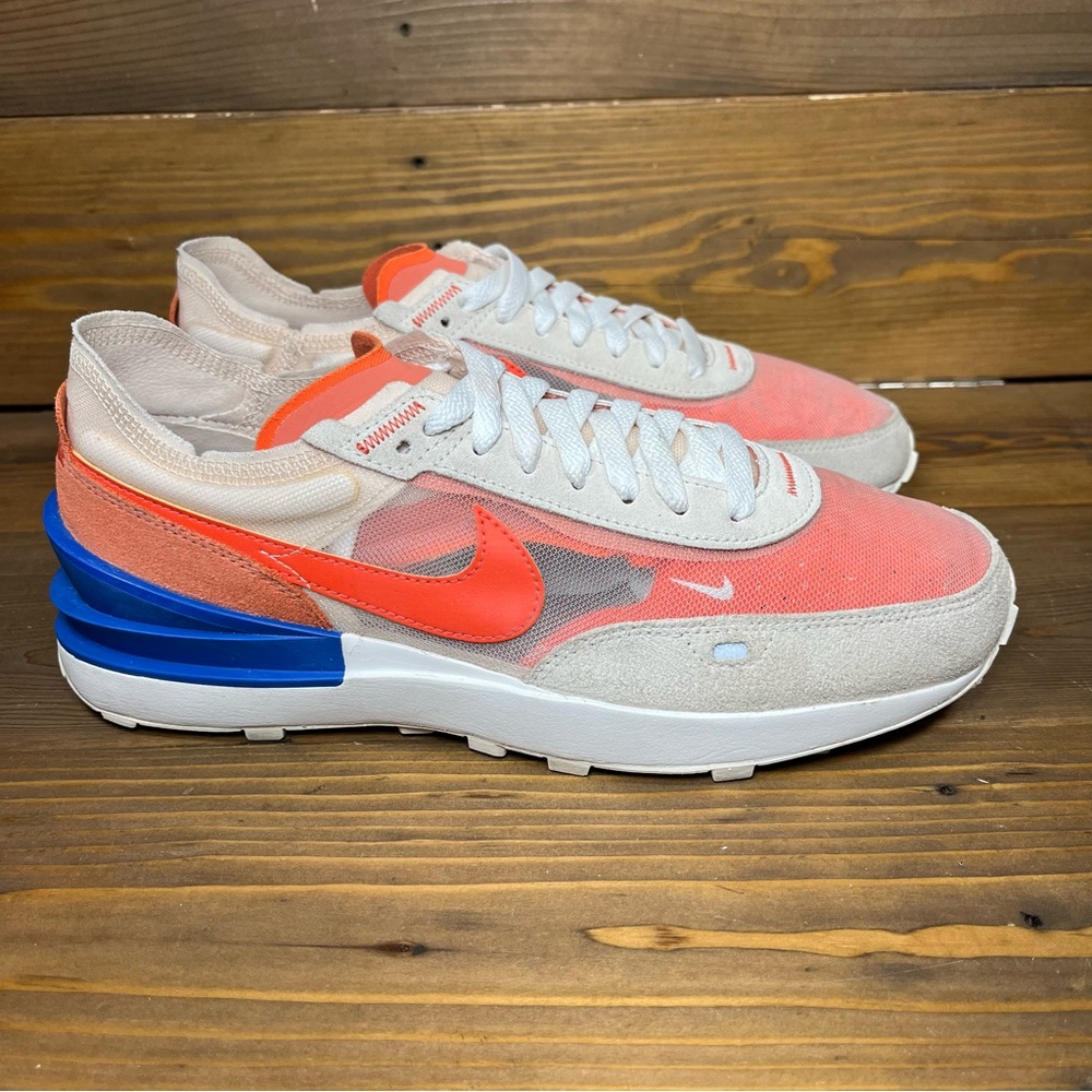 Nike Waffle One Trainers Pearl And Rush Orange Chunky Sneakers